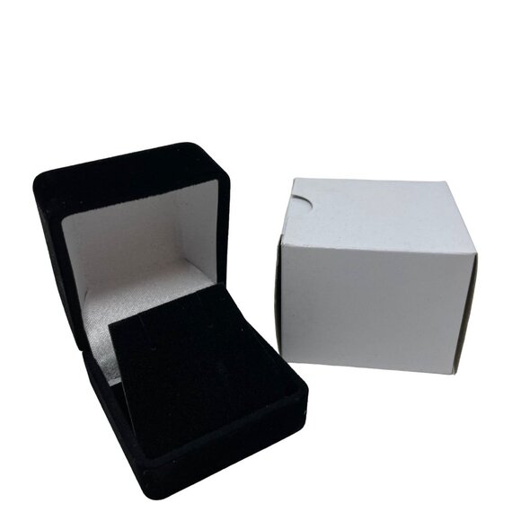 Set of 6 Black Flocked Earring Gift Boxes Jewelry Box New - Picture 3 of 6